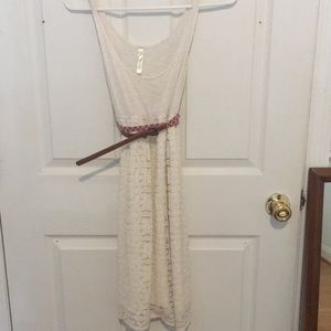 White lace cotton dress